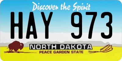 ND license plate HAY973