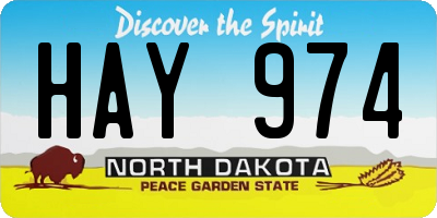 ND license plate HAY974