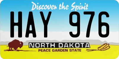 ND license plate HAY976