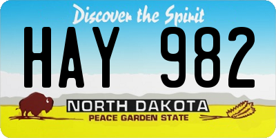 ND license plate HAY982