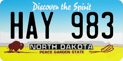 ND license plate HAY983