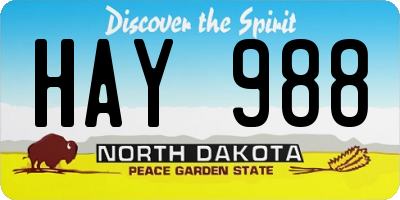 ND license plate HAY988