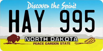 ND license plate HAY995