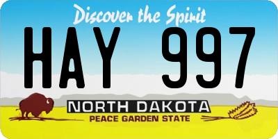 ND license plate HAY997