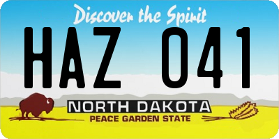 ND license plate HAZ041