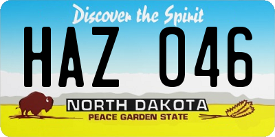 ND license plate HAZ046