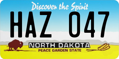 ND license plate HAZ047