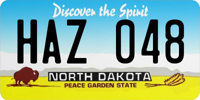 ND license plate HAZ048