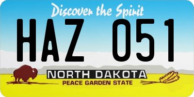 ND license plate HAZ051