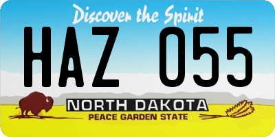 ND license plate HAZ055