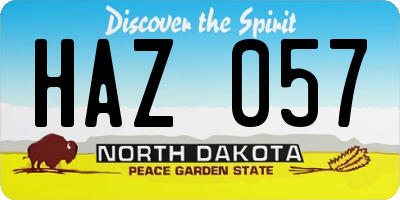 ND license plate HAZ057