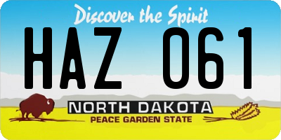 ND license plate HAZ061