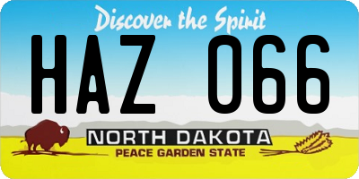 ND license plate HAZ066