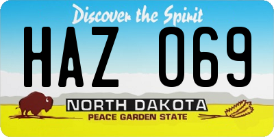 ND license plate HAZ069