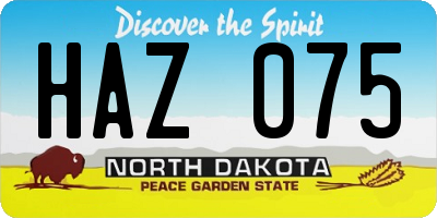 ND license plate HAZ075