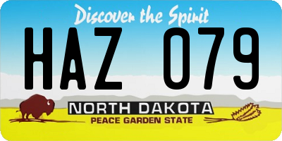 ND license plate HAZ079