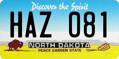 ND license plate HAZ081