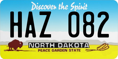 ND license plate HAZ082