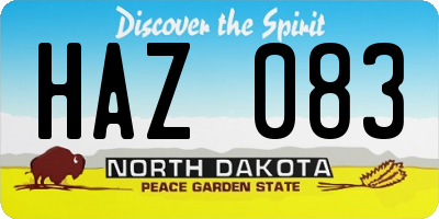 ND license plate HAZ083