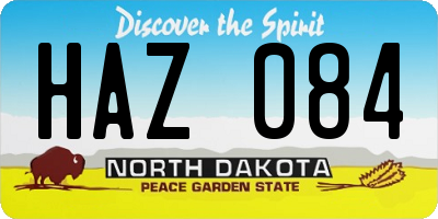 ND license plate HAZ084