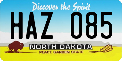 ND license plate HAZ085