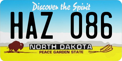 ND license plate HAZ086