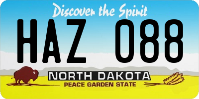 ND license plate HAZ088