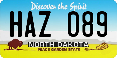 ND license plate HAZ089