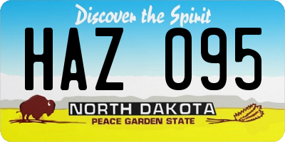 ND license plate HAZ095