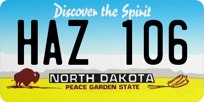 ND license plate HAZ106