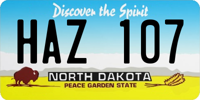 ND license plate HAZ107