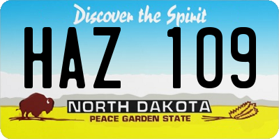 ND license plate HAZ109