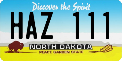 ND license plate HAZ111