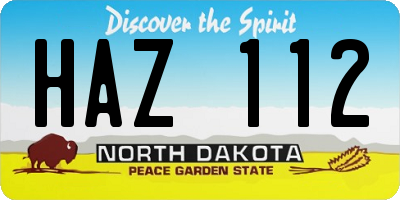 ND license plate HAZ112