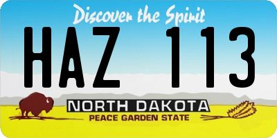 ND license plate HAZ113