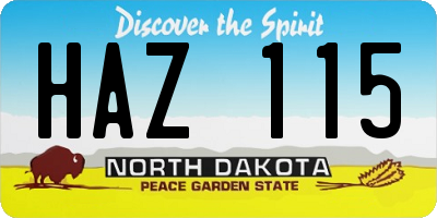 ND license plate HAZ115