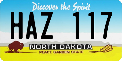 ND license plate HAZ117