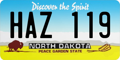 ND license plate HAZ119