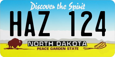 ND license plate HAZ124