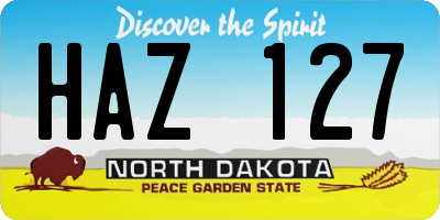 ND license plate HAZ127