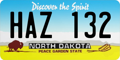 ND license plate HAZ132