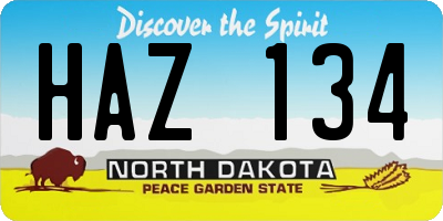 ND license plate HAZ134