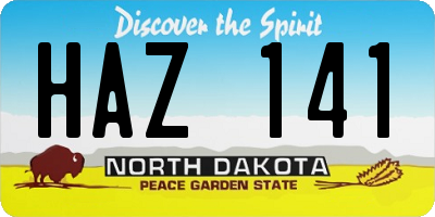 ND license plate HAZ141