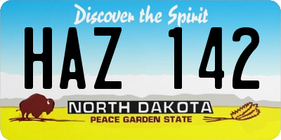 ND license plate HAZ142