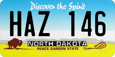 ND license plate HAZ146