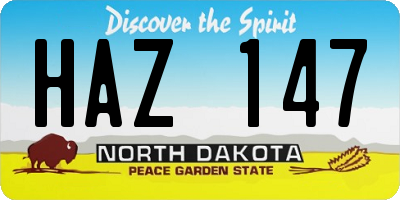 ND license plate HAZ147