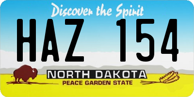 ND license plate HAZ154