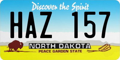 ND license plate HAZ157