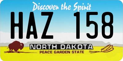 ND license plate HAZ158