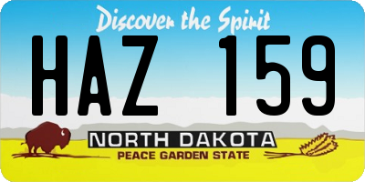 ND license plate HAZ159